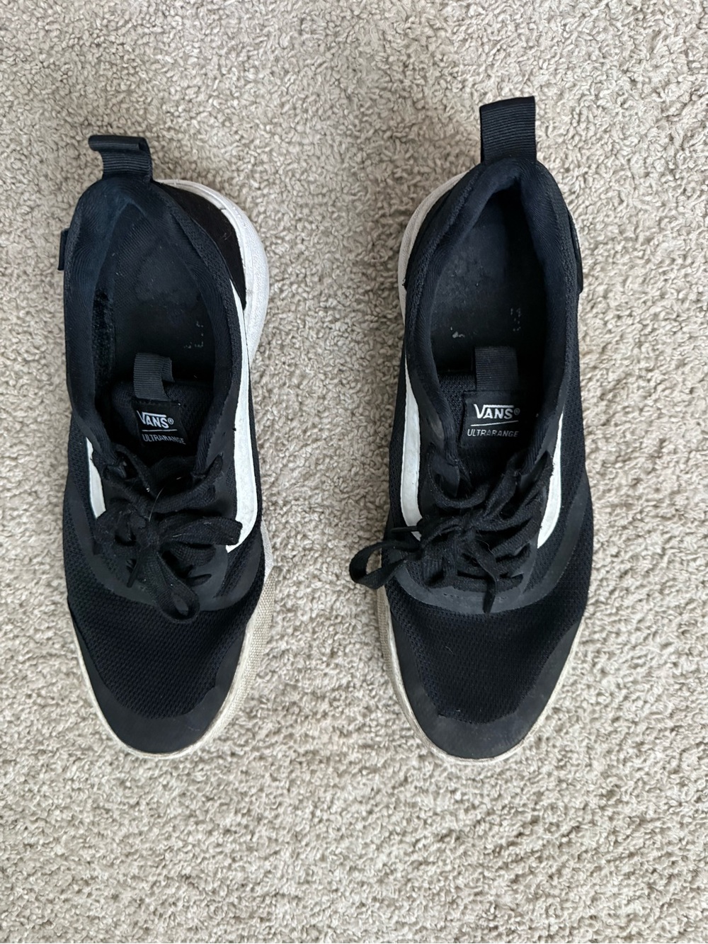 Vans Black and White Ultrarange Lace-Up Sneakers